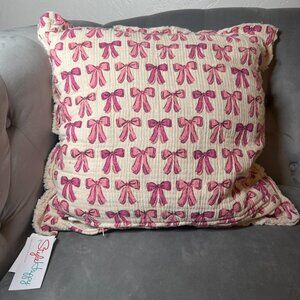 Style‎ Happy Watercolor Coquette Aesthetic Bow Throw Pillow NEW WITH TAG 20x20